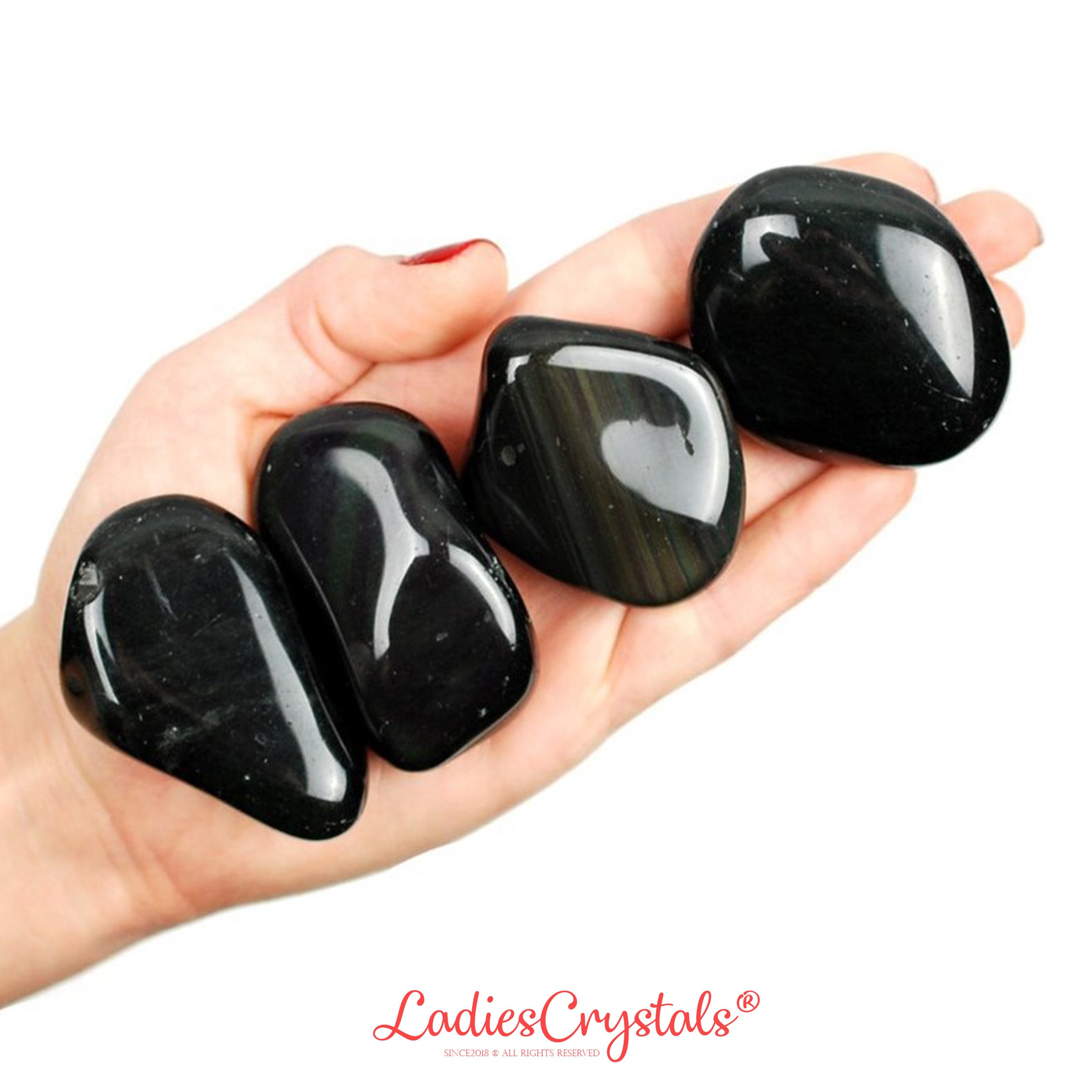 Velvet Obsidian Tumbled Stone, Black Sheen Crystal, Shadow Work And Altar Ritual Gem