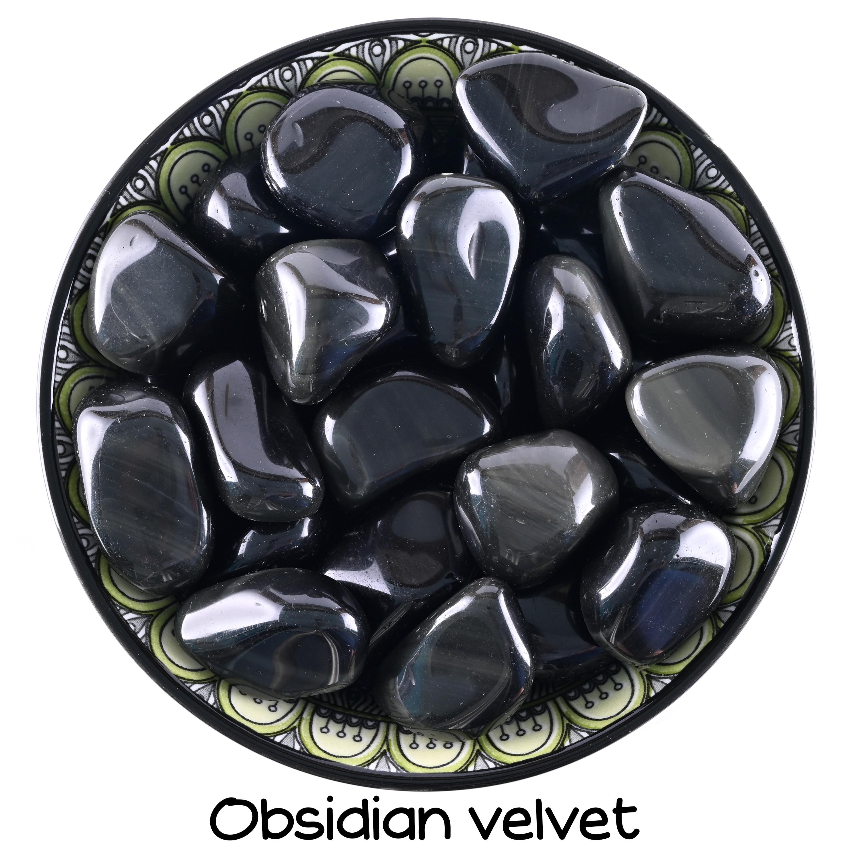 Velvet Obsidian Tumbled Stone, Aura Cleansing And Shield, Root Chakra Gem