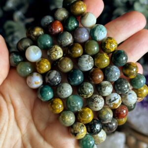 Ocean Jasper Bracelet: 10mm Crystal Gemstone Jewelry