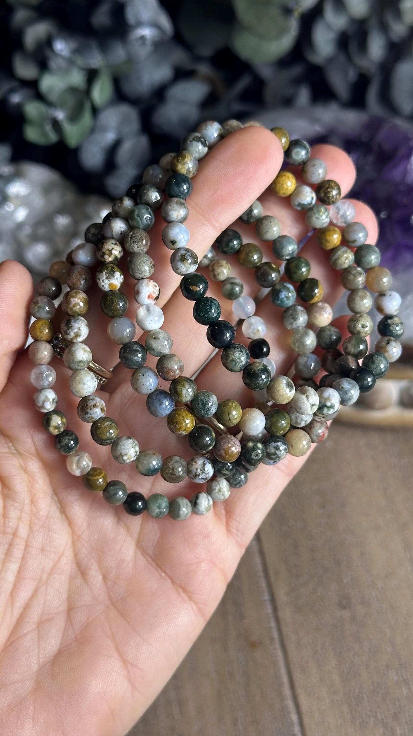 Ocean Jasper Bracelet, 5mm Gemstone Crystal Jewelry Ocean Jasper Bracelet, 5mm Gemstone Crystal Jewelry