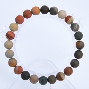 8MM Matte Ocean Jasper Beads Bracelet Grade AAA Genuine Natural Round Gemstone 7" BULK LOT 1,3,5,10 and 50 (106768h-074)
