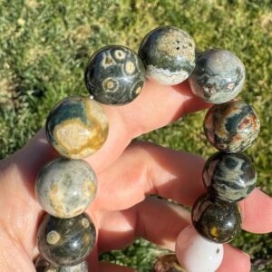 AA Grade Colorful Ocean Jasper Bracelet | 14mm Ocean Jasper Crystal Bracelet