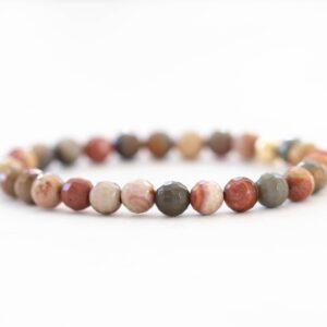 Faceted Ocean Jasper Stretch Bracelet