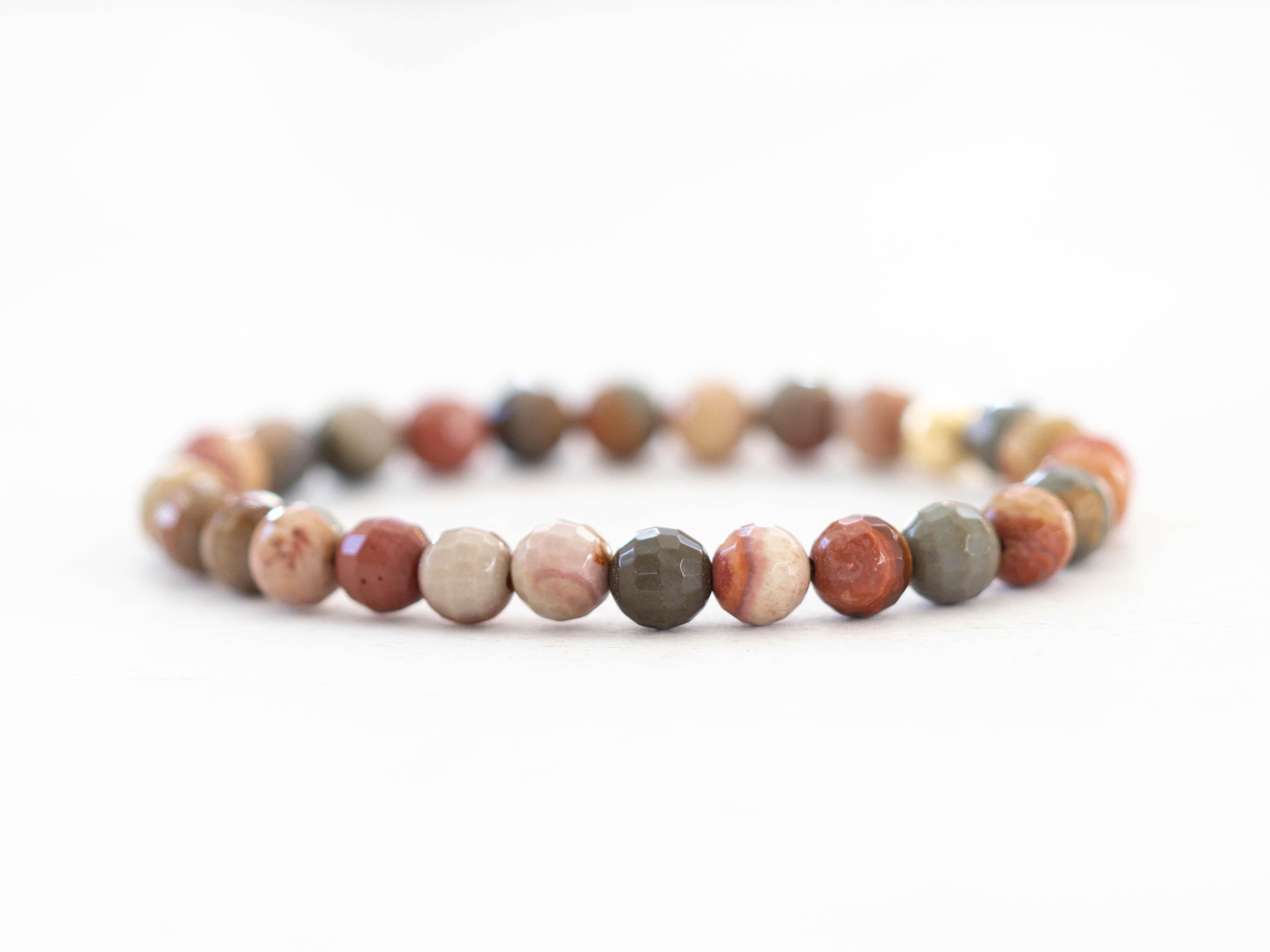 Faceted Ocean Jasper Stretch Bracelet Faceted Ocean Jasper Stretch Bracelet