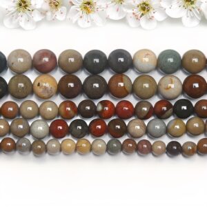 Natural Ocean Jasper Beads, Round Gemstone Beads, Handcrafted Jewelry Making Supplies, Bracelet Spacer, Assorted Drilled Smooth