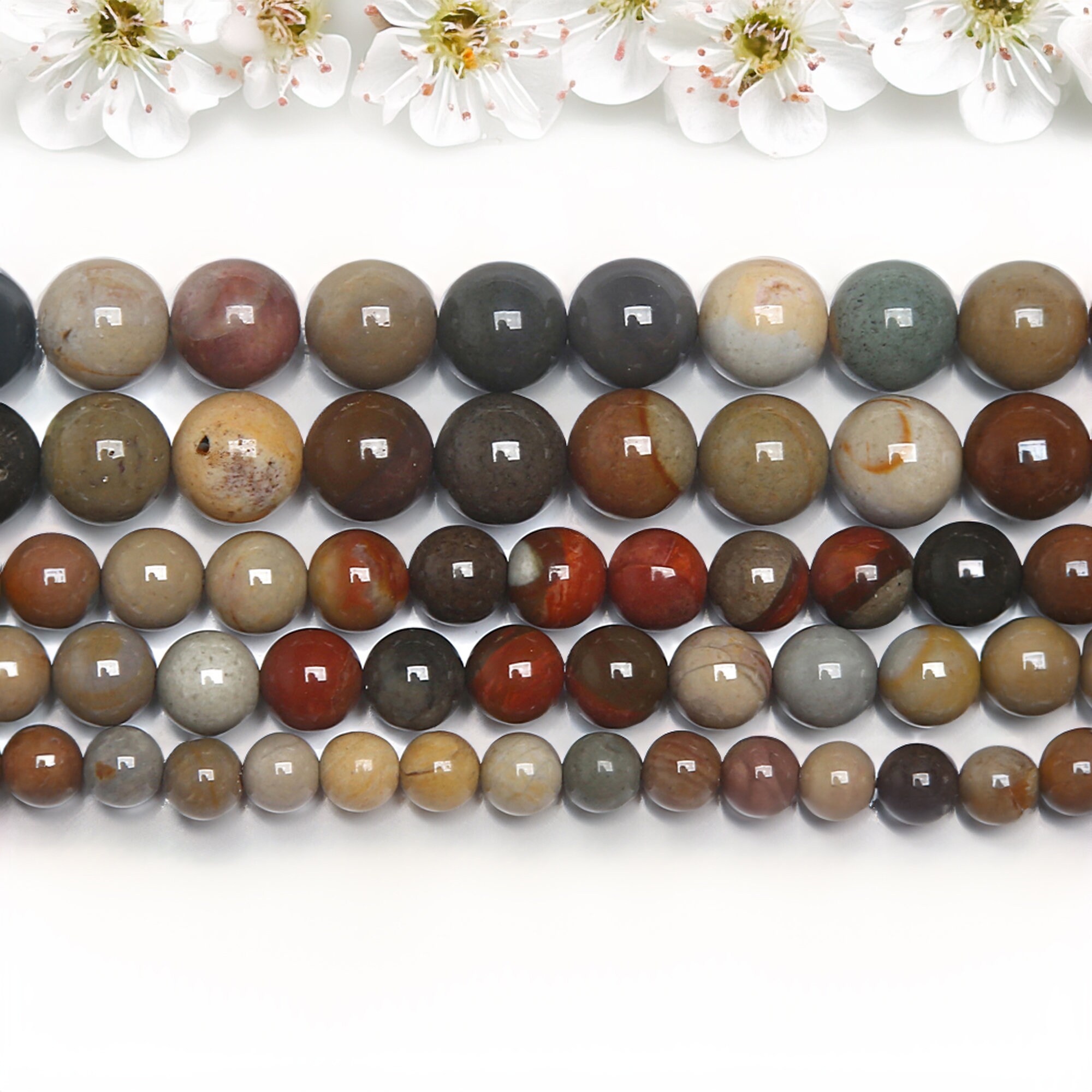Natural Ocean Jasper Beads, Round Gemstone Beads, Handcrafted Jewelry Making Supplies, Bracelet Spacer, Assorted Drilled Smooth Natural Ocean Jasper Beads, Round Gemstone Beads, Handcrafted Jewelry Making Supplies, Bracelet Spacer, Assorted Drilled Smooth