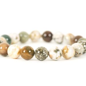 Ocean Jasper Bracelet, Orbicular Jasper Bracelet, Stacking Stretch Bracelet made with 10mm Ocean Jasper Gemstones