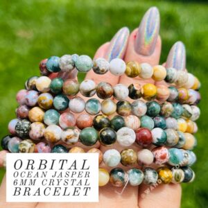 Orbital Ocean Jasper Bracelet | Natural Gemstone Crystal Beaded Bracelet Round Crystal Bracelet ~ Genuine Crystal Bracelet