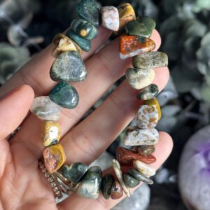 Tumbled Ocean Jasper Bracelet: Crystal Gemstone Jewelry