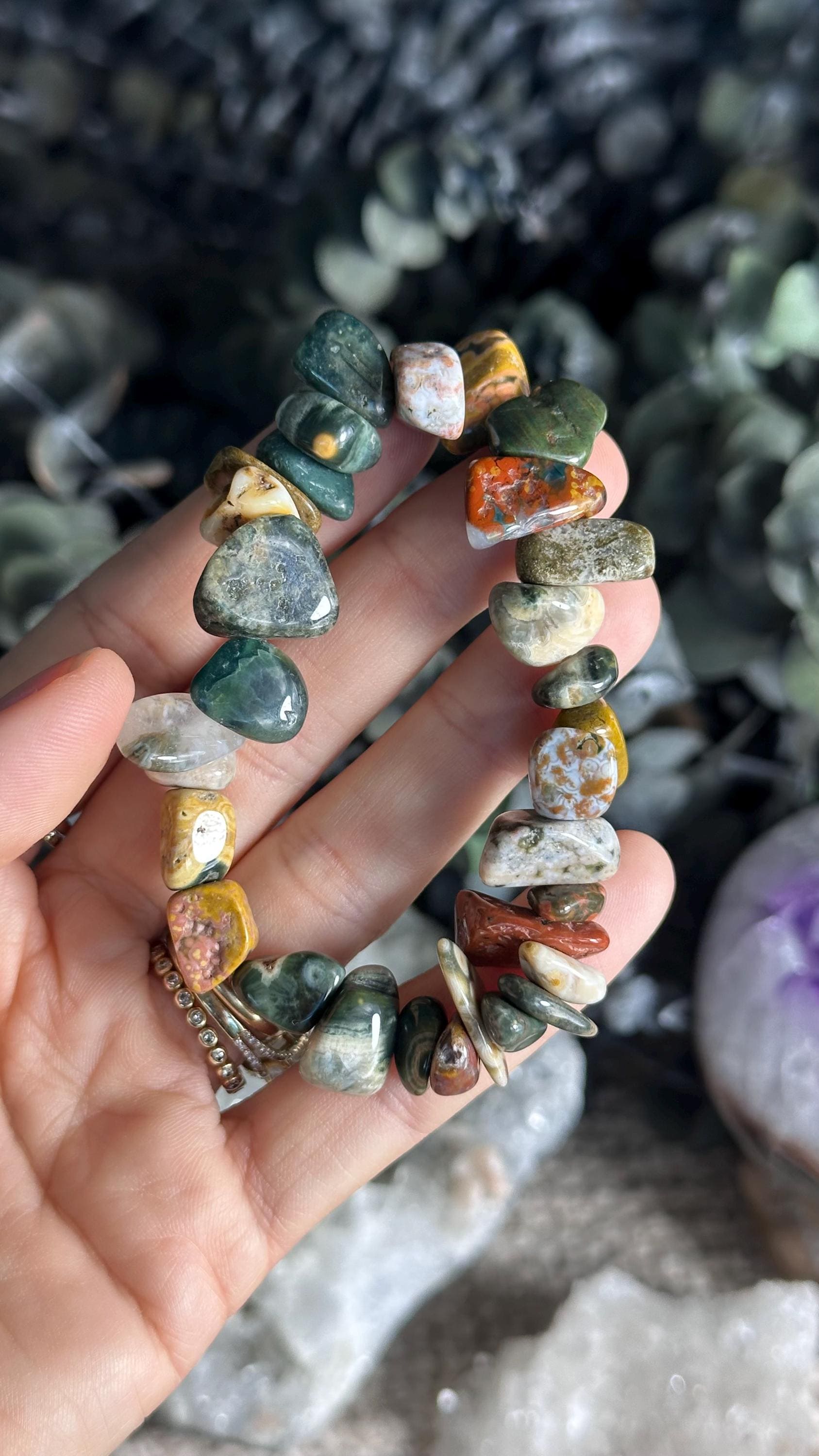 Tumbled Ocean Jasper Bracelet: Crystal Gemstone Jewelry