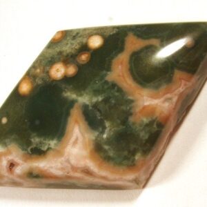 40 Carats Ocean Jasper Cabochon Kite Shape Geometrical Pink And Green Dots Oolite For Jewelry Making One Of A Kind Focal Pendant Piece