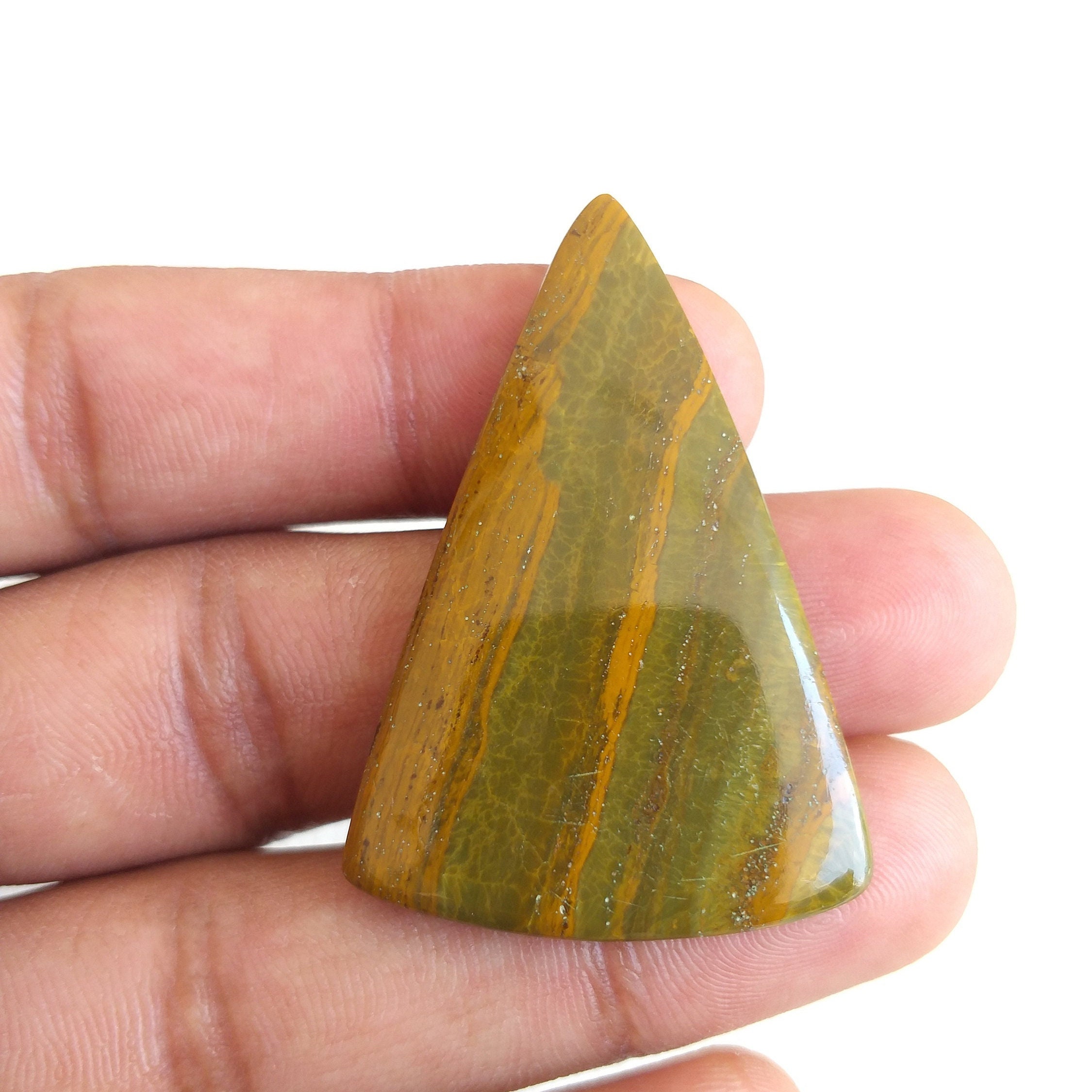 Ocean Jasper Cabochon: Fancy Gemstone For Jewelry (46x30x5 Mm, 44.3 Carat