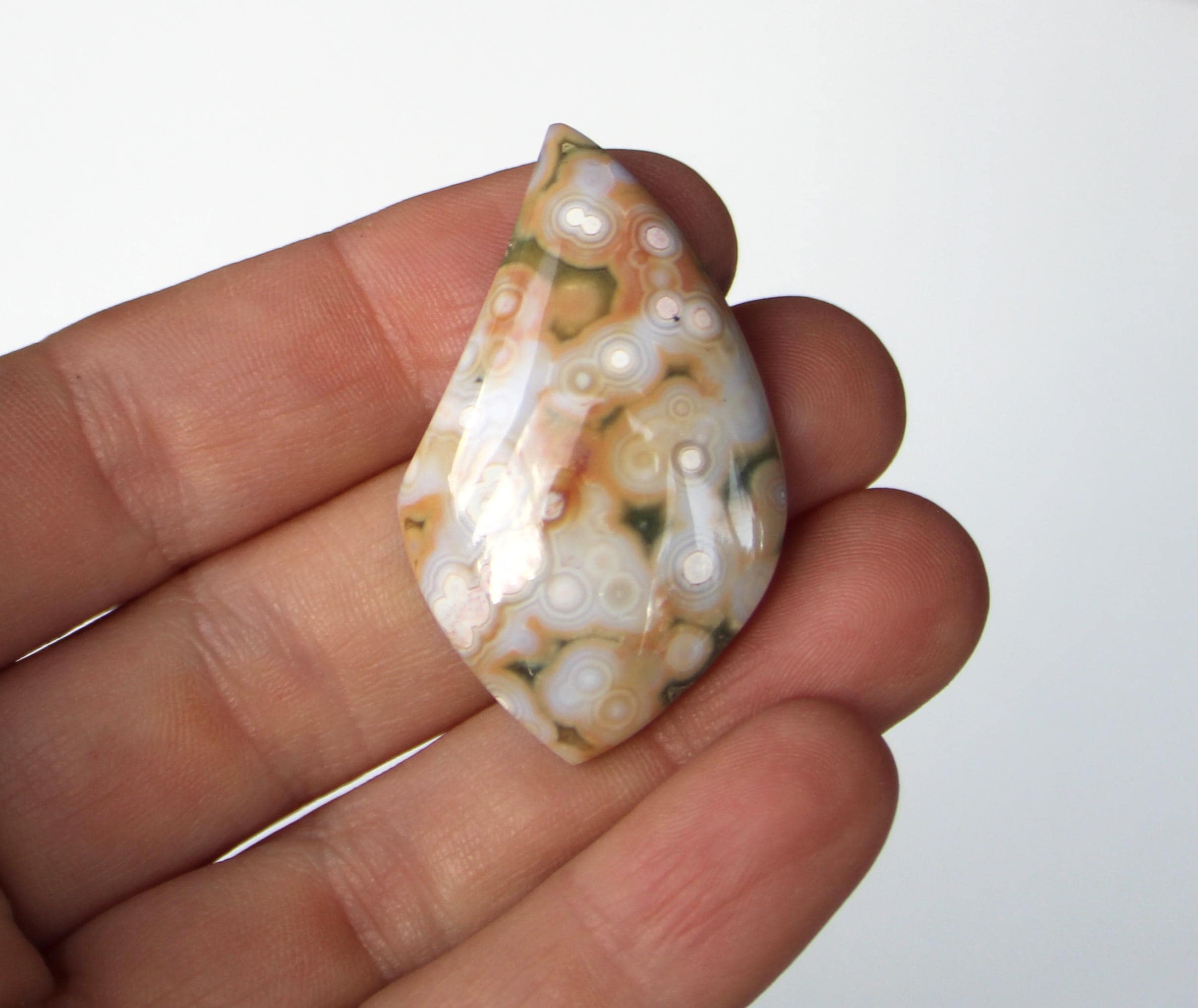 Ocean Jasper Freeform Cabochon - Oj Stone Cab - Destash
