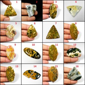 Green Yellow Ocean Jasper Cabochon. Natural Ocean Jasper. Unique~ Ocean Jasper Gemstone. Mix Shape Ocean Jasper Jewelry Use. Variation