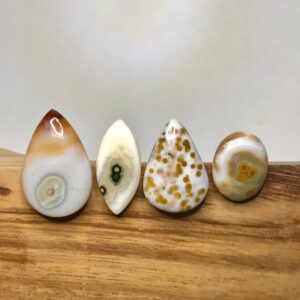 Mixed Lot 4 Agatized Ocean Jasper Cabochon - Metaphysical Stone - Madagascar Ocean Jasper - Jewelry Making - Stone Cabochons