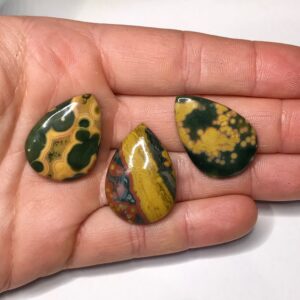 Mixed Lot 3 Ocean Jasper Cabochon - Metaphysical Stone - Smooth Ocean Jasper - Madagascar Ocean Jasper - Jewelry Making - Stone Cabochons