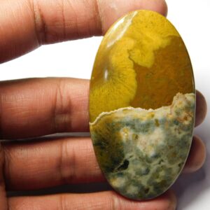 Natural Ocean Jasper Cabochon: Semi Precious Gemstone 121cts. (65x35 Mm) #7694