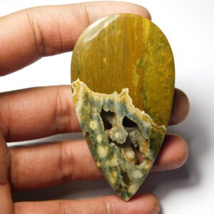 Natural Ocean Jasper Cabochon: Semi Precious Gemstone 128cts. (74x39 Mm) #7694