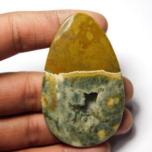 Natural Ocean Jasper Cabochon: Semi Precious Gemstone 111cts. (64x39 Mm) #7694