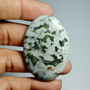 Natural Ocean Jasper Cabochon: Semi Precious Gemstone (47x32 Mm, 81cts)