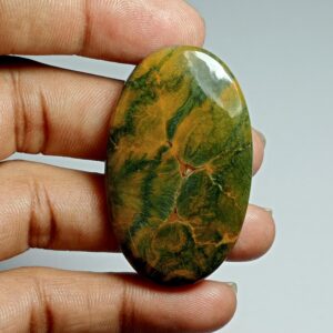 Natural Ocean Jasper Cabochon: Semi Precious Gemstone (46x28 Mm, 68cts)