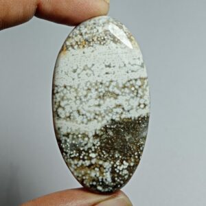 Natural Ocean Jasper Cabochon: Semi Precious Gemstone (54x30 Mm, 86cts)
