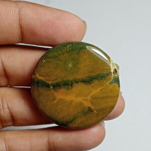 Natural Ocean Jasper Cabochon: Semi Precious Gemstone (34x34 Mm, 59cts)