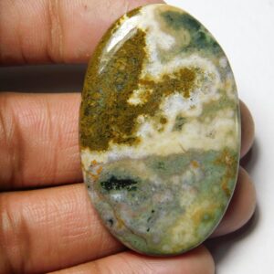Natural Ocean Jasper Cabochon: Semi Precious Gemstone (48x31mm, 68cts) L100