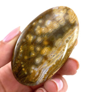 Orbicular Ocean Jasper Cabochon | Polished Gemstone (60x36mm)