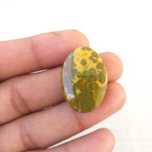 Ocean Jasper Cabochon: Oval Gemstone For Jewelry Making (29x20x7 Mm, 30.7 Carat
