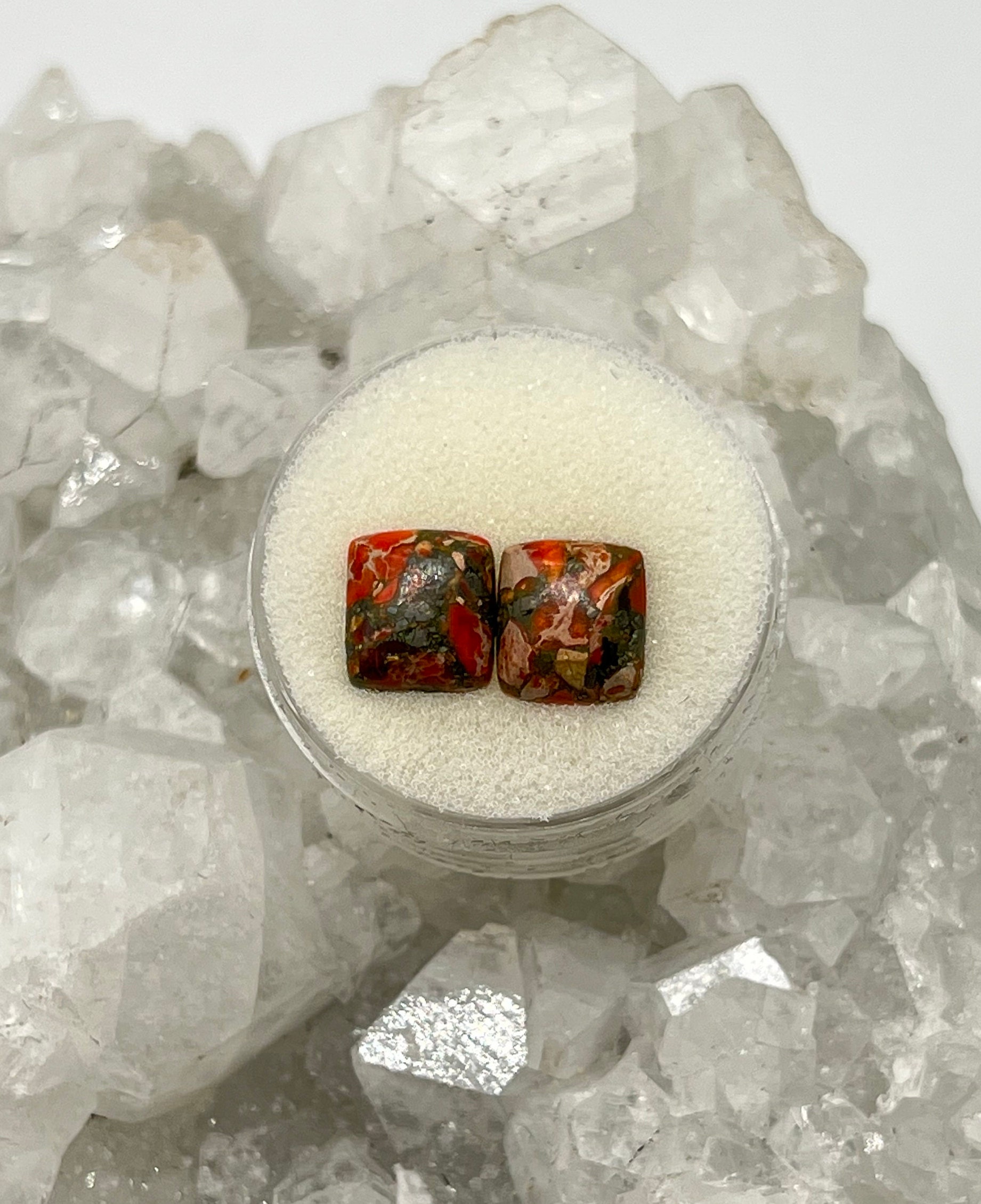 Ocean Jasper Cabochon Pair 4 Carats Ocean Jasper Cabochon Pair 4 Carats