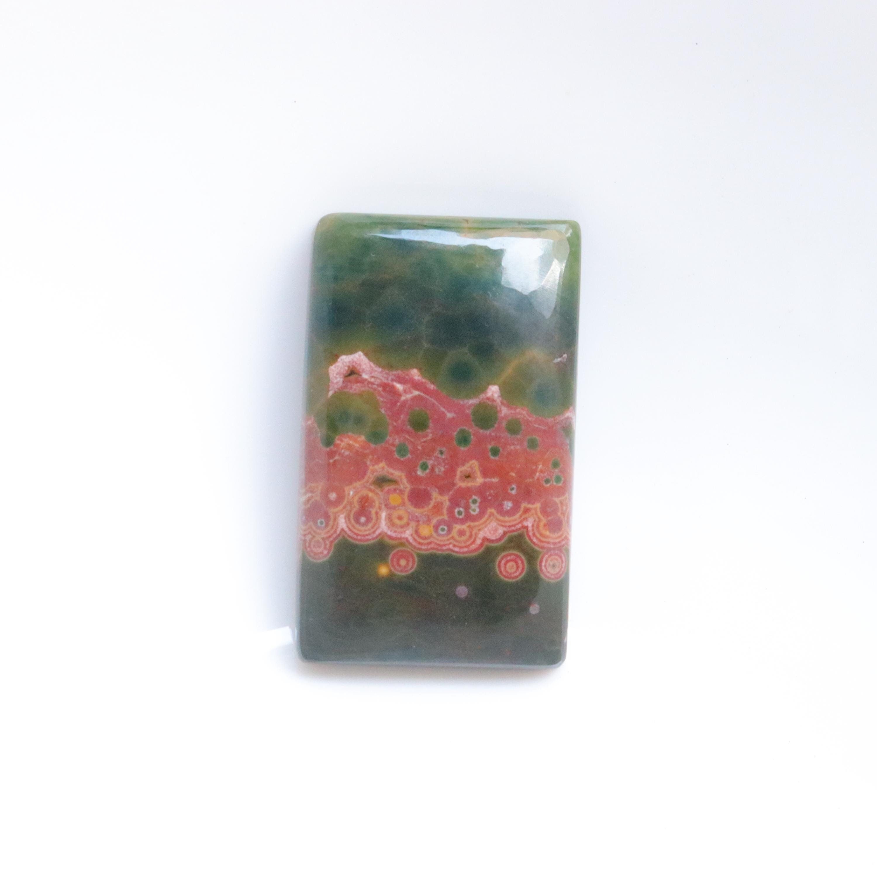 Top Quality Ocean Jasper Cabochon, Natural Ocean Jasper Stone, Orbicular Jasper Palm, Polished Ocean Jasper, Energy Crystal, Heart Chakra Top Quality Ocean Jasper Cabochon, Natural Ocean Jasper Stone, Orbicular Jasper Palm, Polished Ocean Jasper, Energy Crystal, Heart Chakra