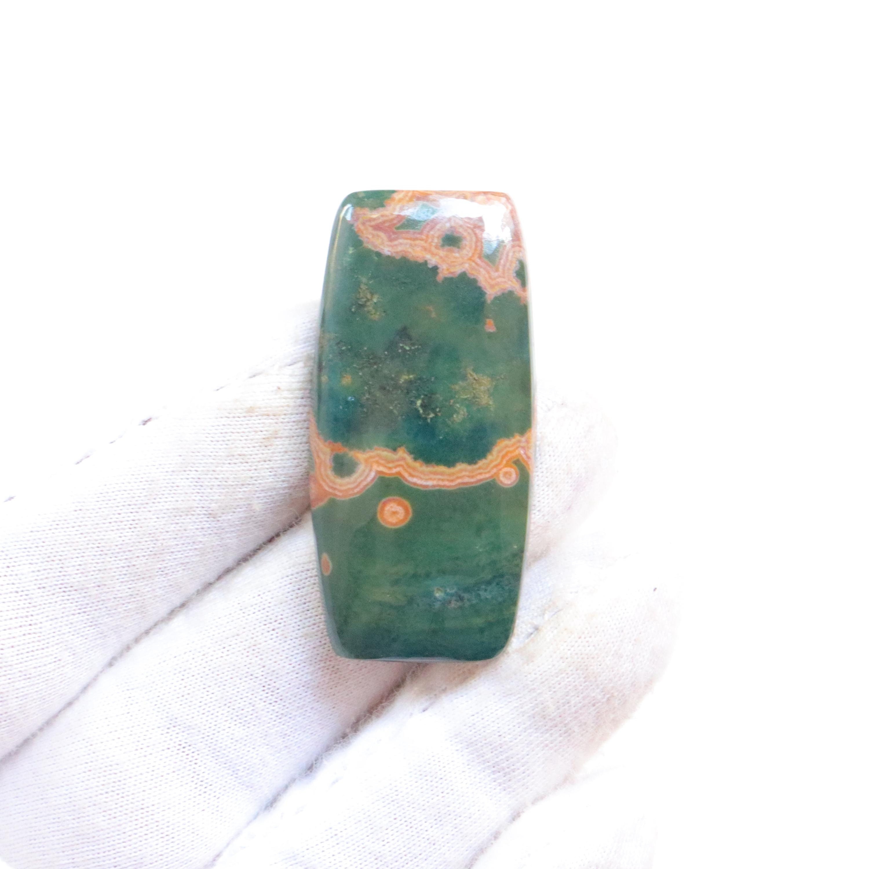 Top Quality Ocean Jasper Cabochon, Natural Ocean Jasper Stone, Orbicular Jasper Palm, Polished Ocean Jasper, Energy Crystal, Heart Chakra