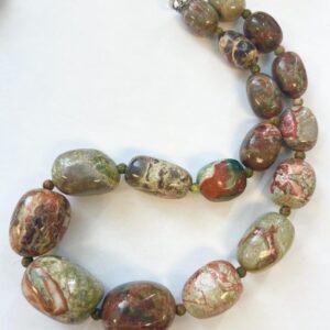Ocean Jasper 7mm-38mm Nugget Graduated Necklace Gemstone beads -- 18 inch strand