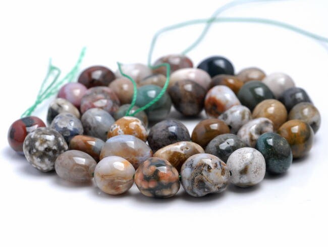 8-10mm Ocean Jasper Gemstones Pebble Nugget Loose Beads (d186) 8-10mm Ocean Jasper Gemstones Pebble Nugget Loose Beads (d186)