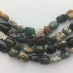 8-10mm Ocean Jasper Gemstone Nugget Beads. 15” strand of Ocean Jasper beads, approx. 8-10mm  in diameter.