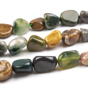 8-10mm Multicolor Ocean Jasper Beads Pebble Nugget Grade Aa Genuine Natural Gemstone Loose Beads 15.5" / 7.5" Bulk Lot Options (108535)