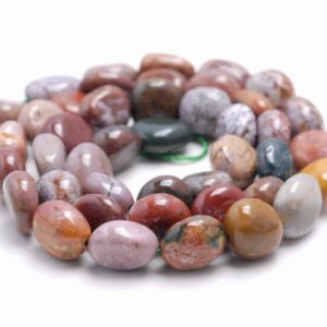 8-9mm Ocean Jasper Gemstone Pebble Nugget Granule Loose Beads 16 Inch Full Strand (80001979-a35)