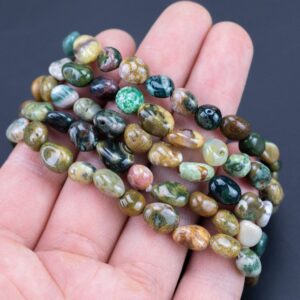 Ocean Jasper Gemstone Bracelet Bracelet Stretchy String Oval Bracelet Natural Gemstone Bracelets - Gemstone Nugget Bracelets Bracelet
