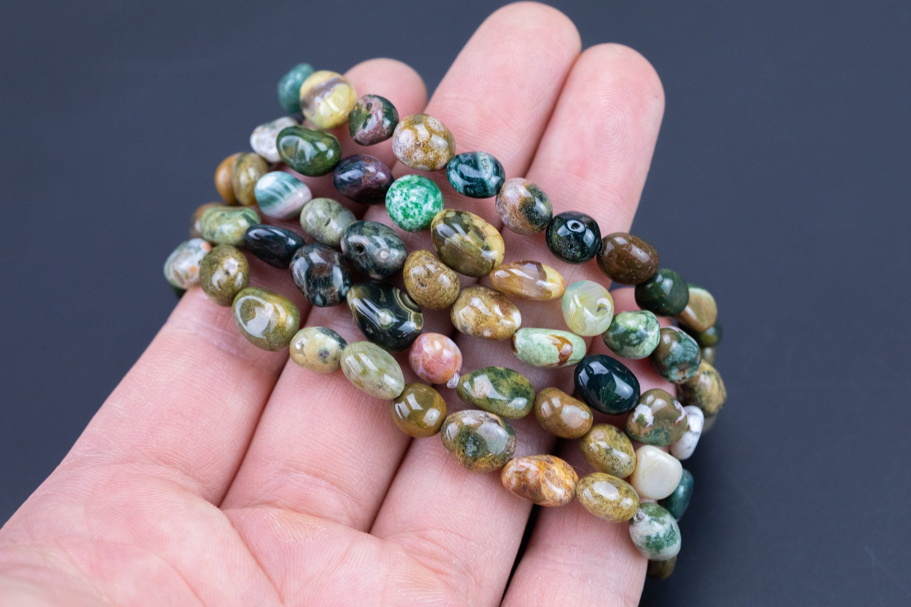 Ocean Jasper Gemstone Bracelet Bracelet Stretchy String Oval Bracelet Natural Gemstone Bracelets - Gemstone Nugget Bracelets Bracelet Ocean Jasper Gemstone Bracelet Bracelet Stretchy String Oval Bracelet Natural Gemstone Bracelets - Gemstone Nugget Bracelets Bracelet