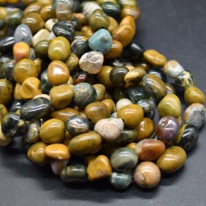 Ocean Jasper Gemstone Pebble Tumblestone Nugget Beads - 7mm - 10mm - 15" Strand