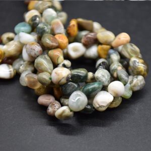 Ocean Jasper Gemstone Tumblestone Nugget Pebble Beads - 5mm - 8mm - 15" Strand