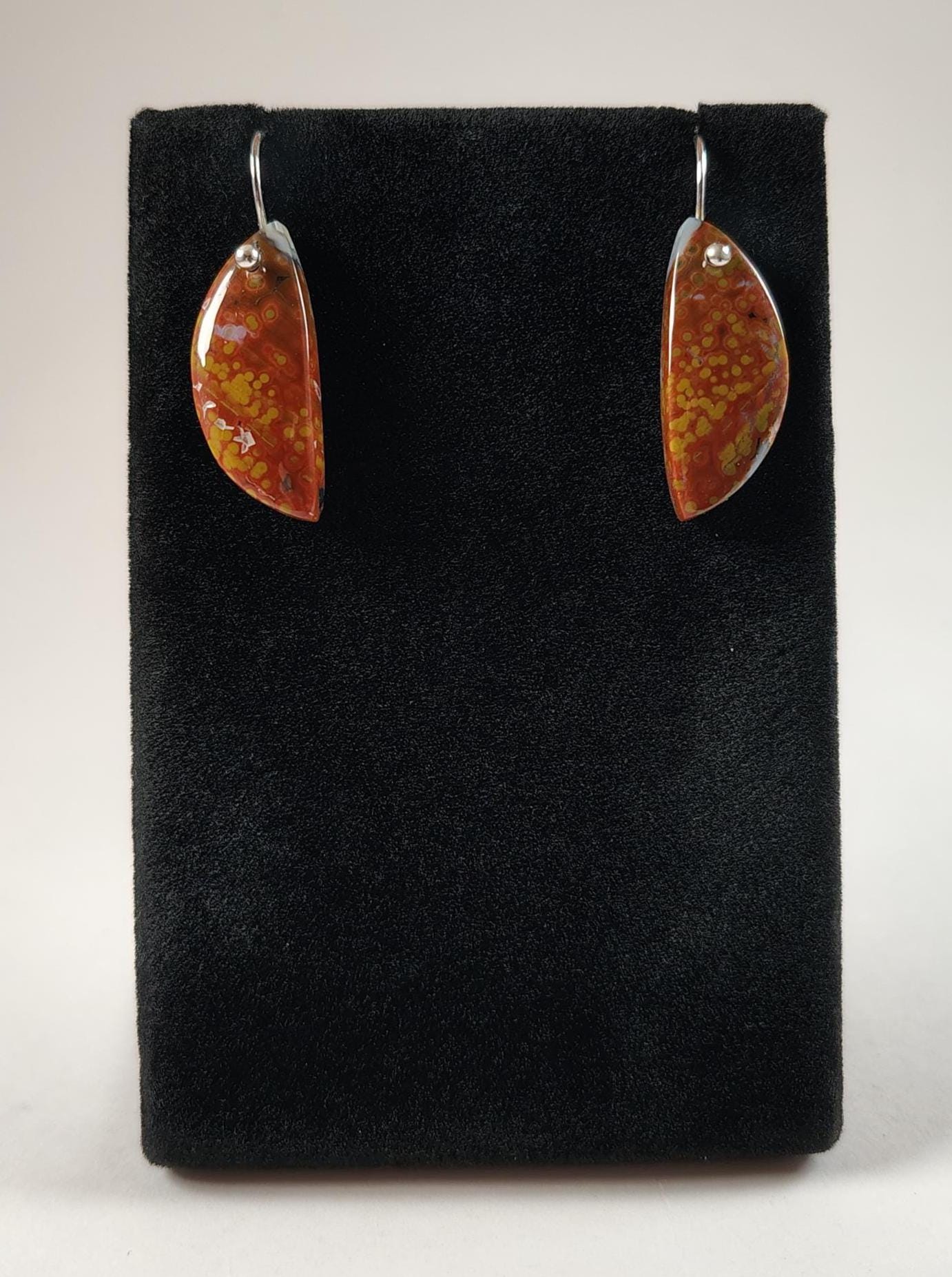 Ocean Jasper And Sterling Silver Earrings Handmade By Chris Hay