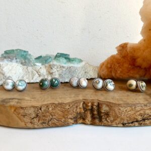 Choose Your Pair - Ocean Jasper Sterling Silver Studs - Silversmith Post Earrings Choose Your Pair - Ocean Jasper Sterling Silver Studs - Silversmith Post Earrings