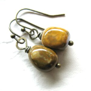 Ocean Jasper Gemstone Earrings Jewelry Made in USA Ocean Jasper Gemstone Earrings Jewelry Made in USA