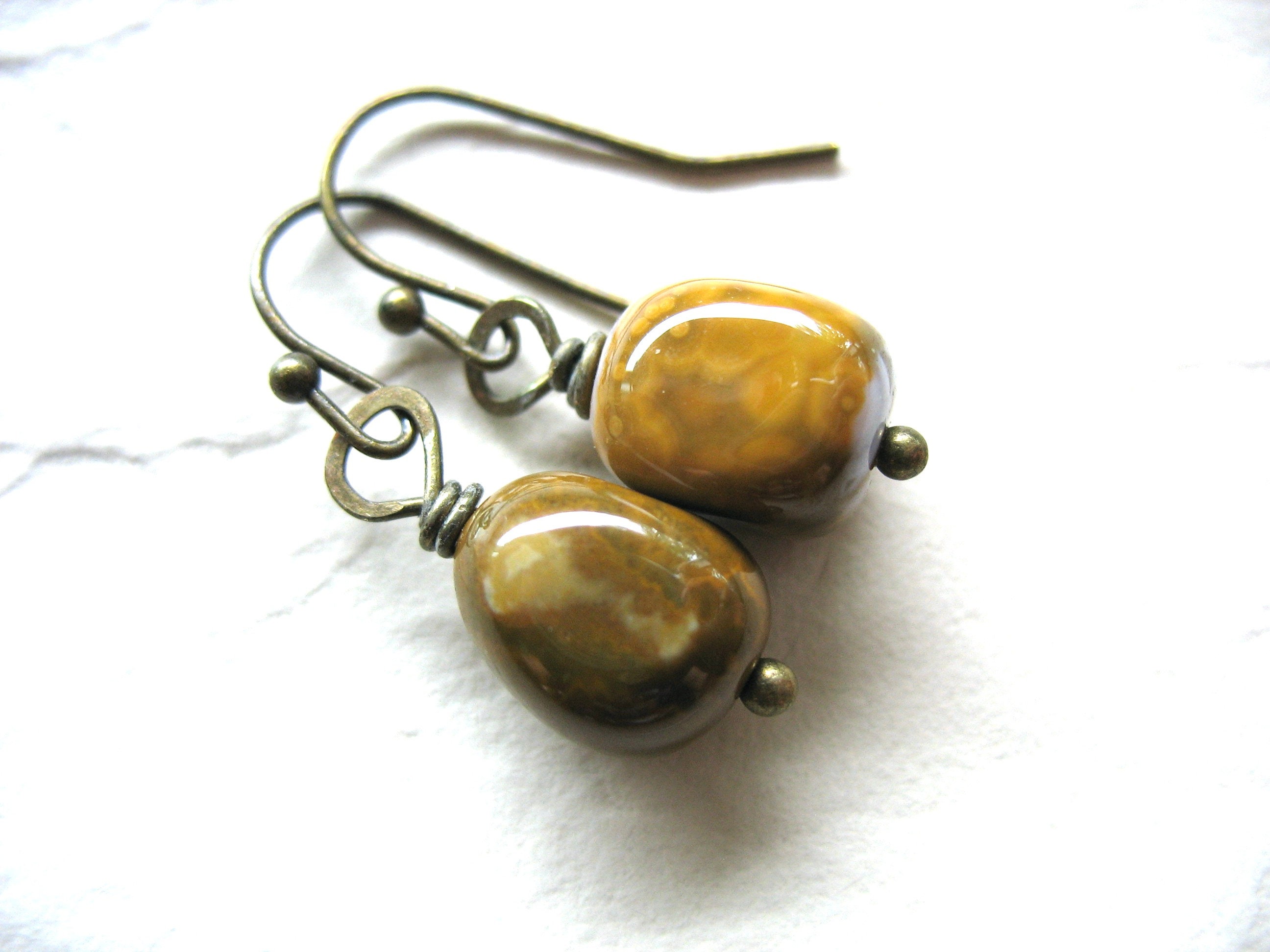 Ocean Jasper Gemstone Earrings Jewelry Made In Usa