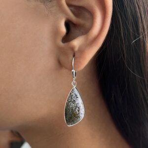 Ocean Jasper Leverback Earring / 925 Sterling Silver / Healing Gemstone / Gifts for her / Ocean Jasper Jewelry / Statement Earring OCJ-E-39.