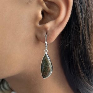 Ocean Jasper Leverback Earring / 925 Sterling Silver / Healing Gemstone / Gifts for her / Ocean Jasper Jewelry / Statement Earring OCJ-E-47.