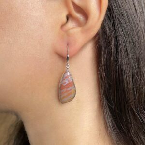 Ocean Jasper Leverback Earring / 925 Sterling Silver / Healing Gemstone / Gifts for her / Ocean Jasper Jewelry / Statement Earring OCJ-E-23.
