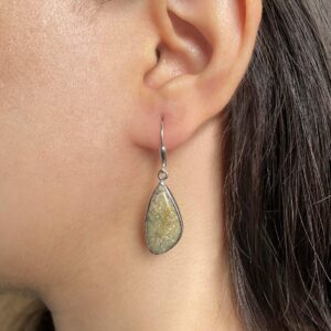 Ocean Jasper Leverback Earring / 925 Sterling Silver / Healing Gemstone / Gifts for her / Ocean Jasper Jewelry / Statement Earring OCJ-E-5.